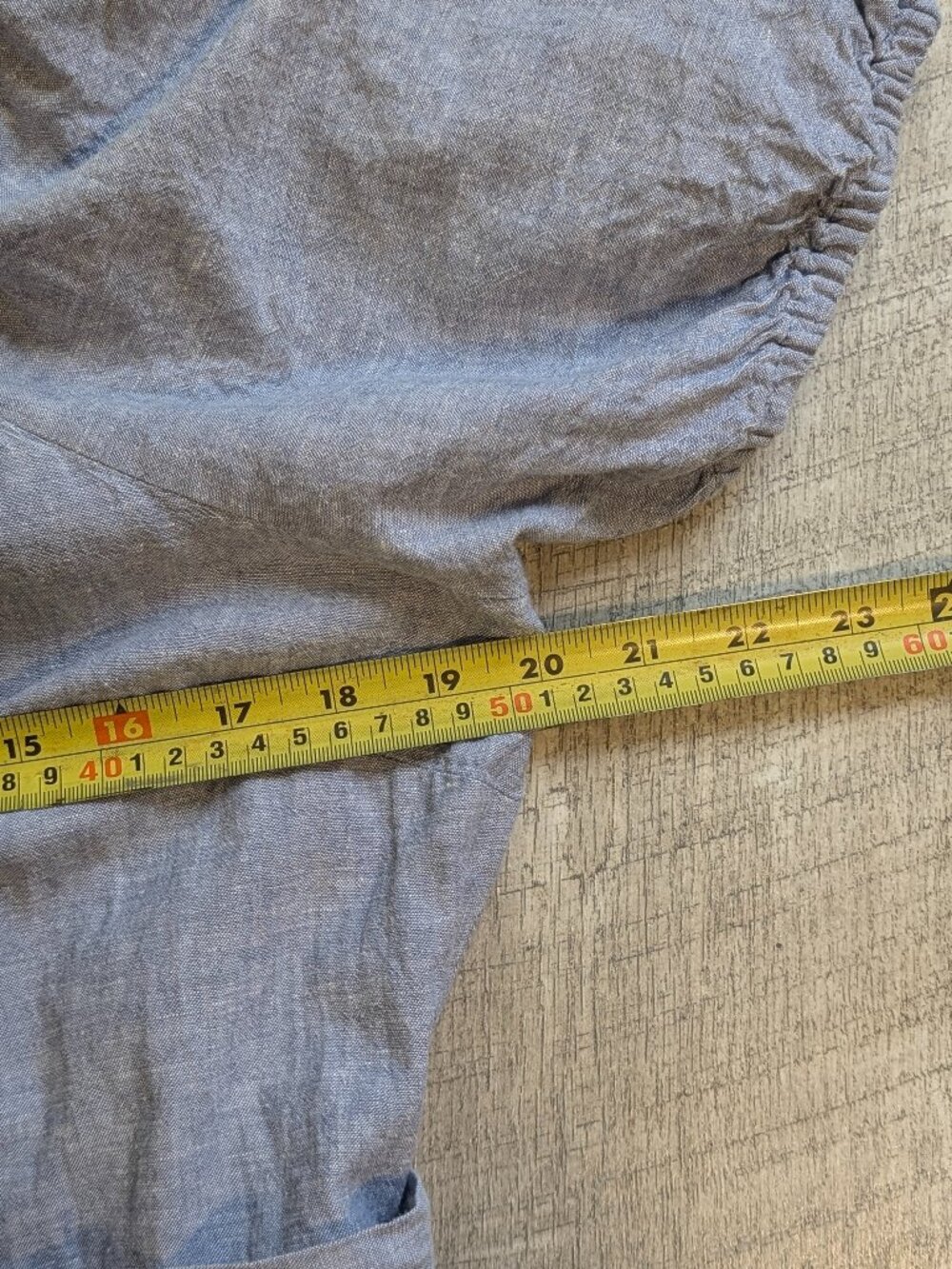 Chambray Linen Cotton Belted Button Front Midi Dress L Coastal Cottagecore EUC - Picture 8 of 9